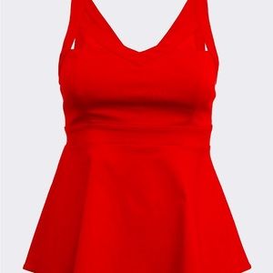 Red peplum top